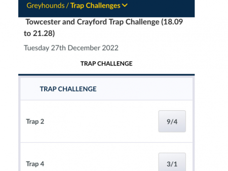Greyhound Trap Challenge Bet