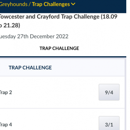 Greyhound Trap Challenge Bet
